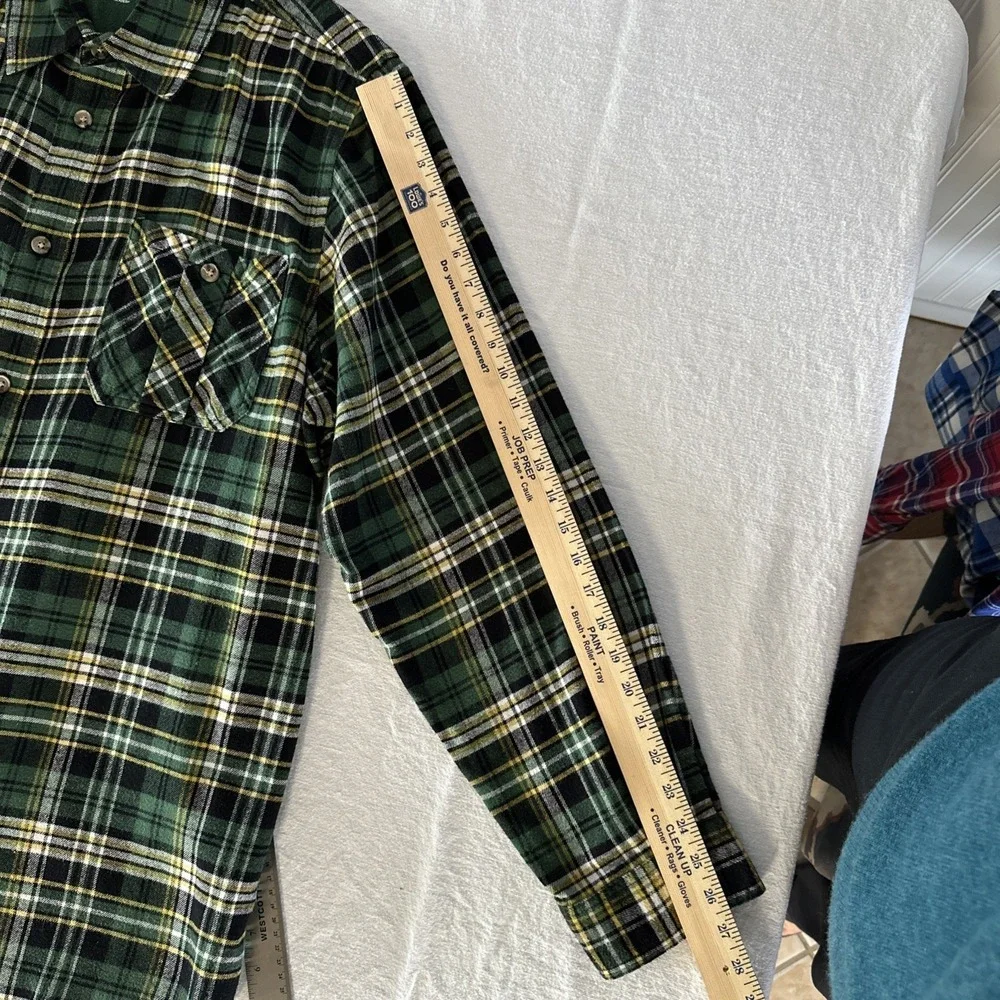 KingSize Men's Green Plaid Flannel Shirt Size‎ Tall XLT